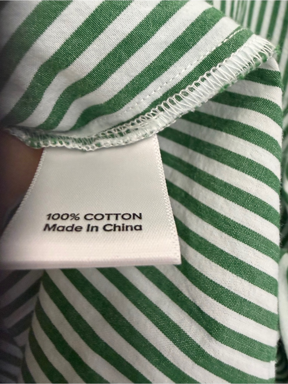 EVEREVE Green White Striped Button Down Shirt XL 100% Cotton Oversized - Picture 5 of 6